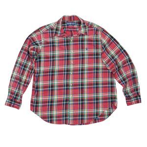 Ralph Lauren Classic Fit Shirt Mens XL Button Down Red Plaid Check Long Sleeve